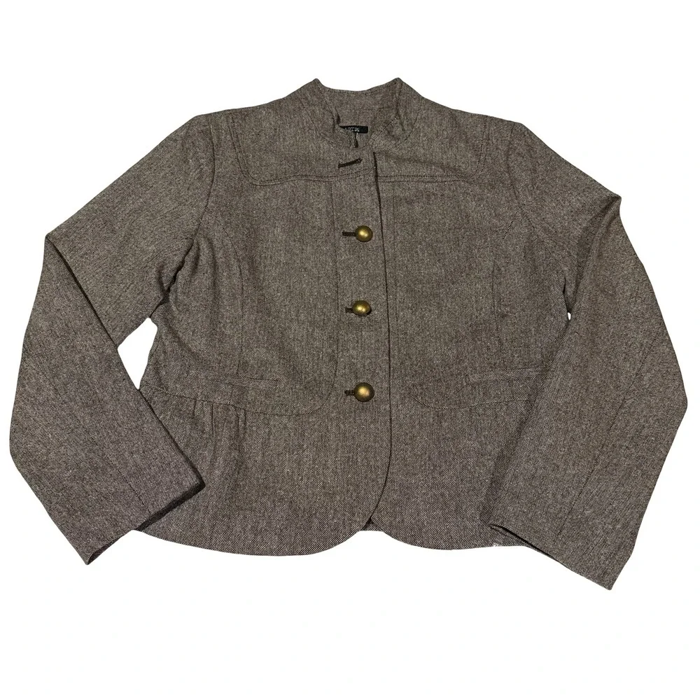 Apt. 9 Brown Tweed Button Front Blazer